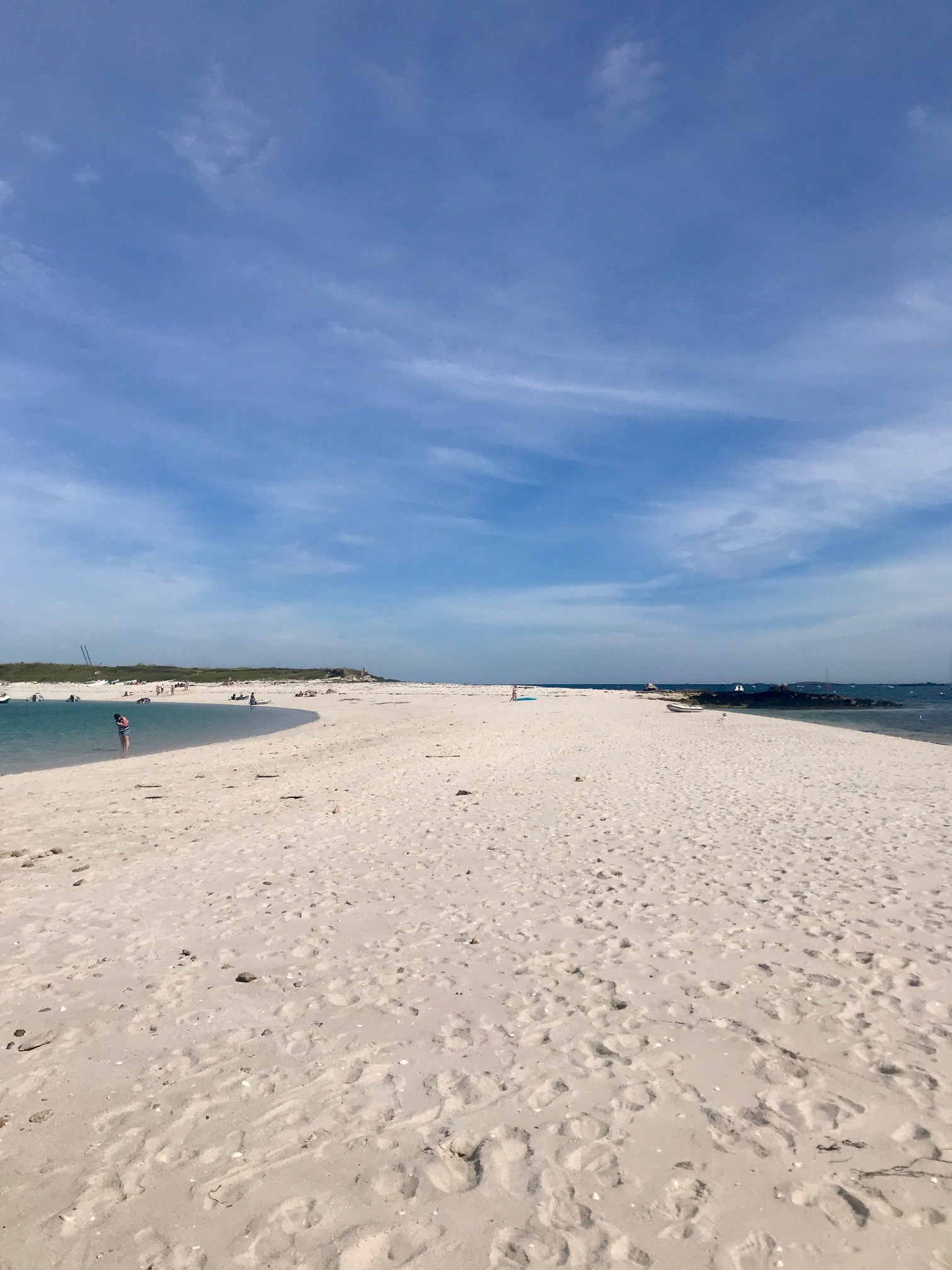 Banc de sable entre l'île de Bananec et l'île St Nicolas (à marée basse)